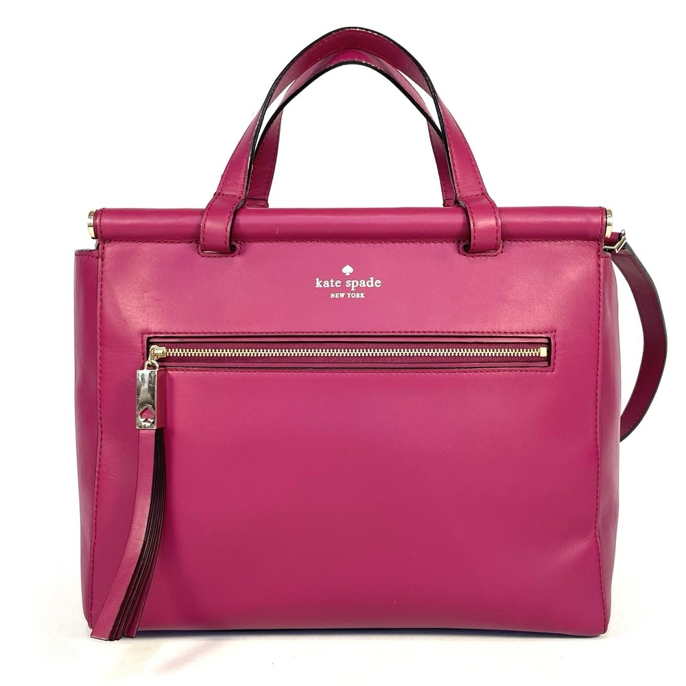 Kate Spade Royal Place Small Pink Leather Satchel Crossbody Bag Gold